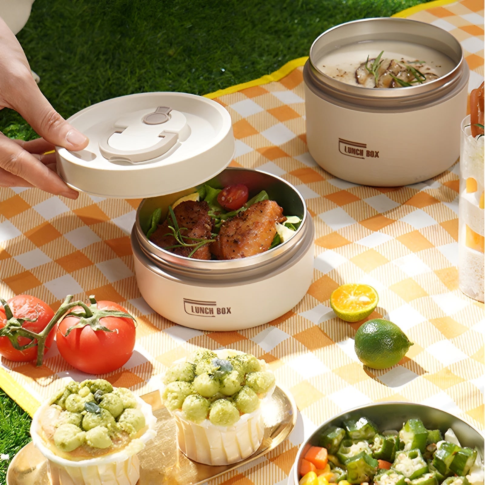Insulated Lunch Box with Multi-Layer Compartments & Leak-Proof Design | Comes with Carry Bag