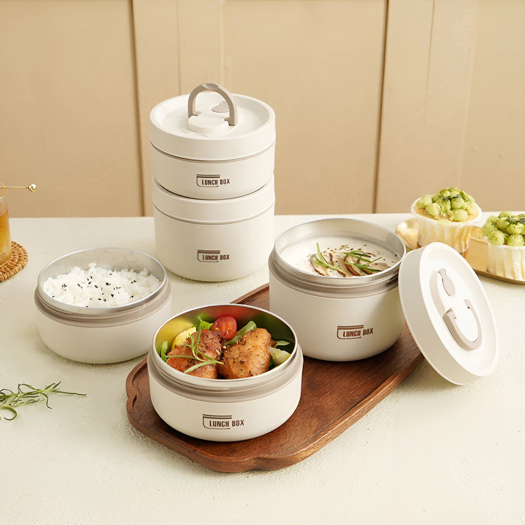 Insulated Lunch Box with Multi-Layer Compartments & Leak-Proof Design | Comes with Carry Bag