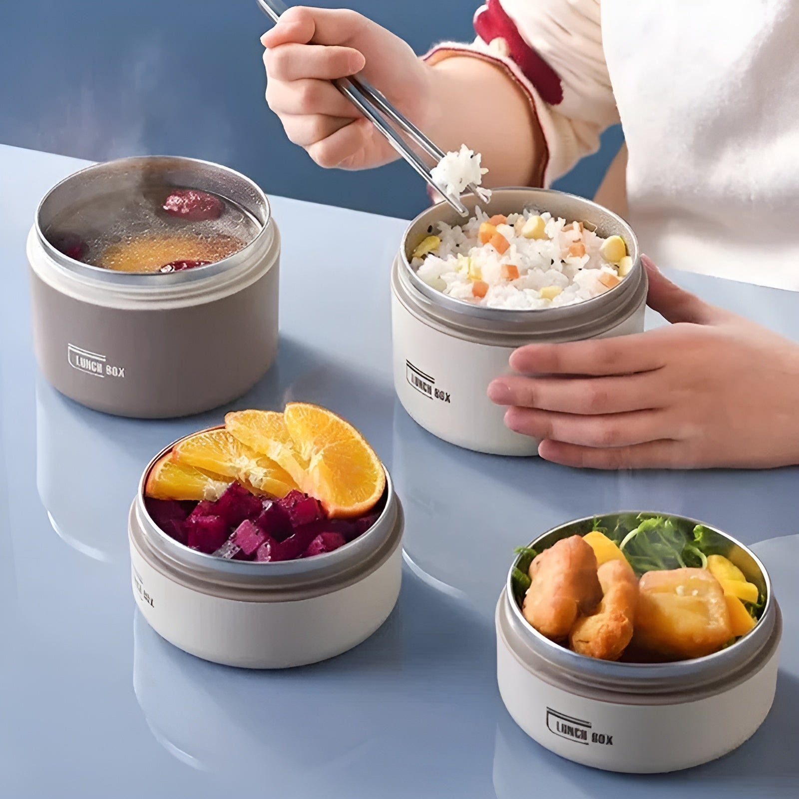 Insulated Lunch Box with Multi-Layer Compartments & Leak-Proof Design | Comes with Carry Bag