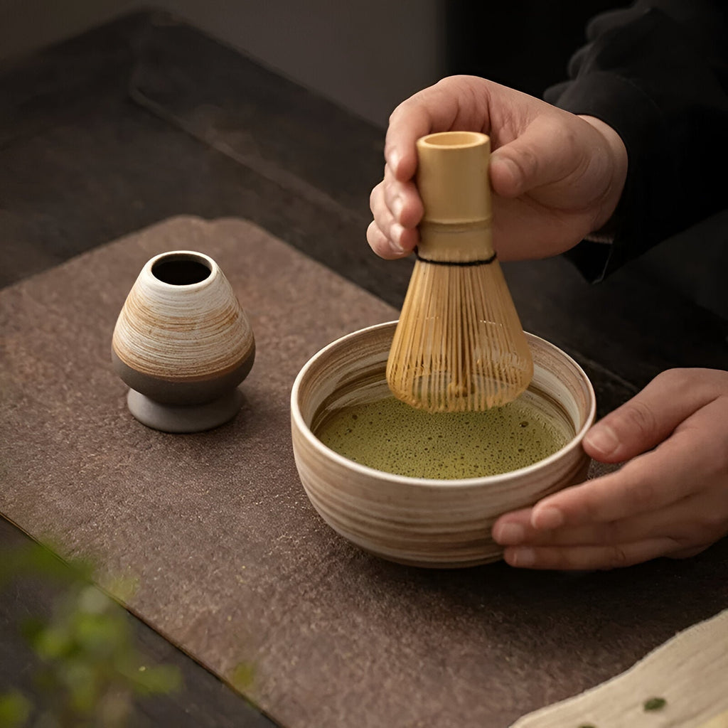 4-Piece Matcha Tea Set with Bamboo Whisk | Ideal for Traditional Tea Ceremony