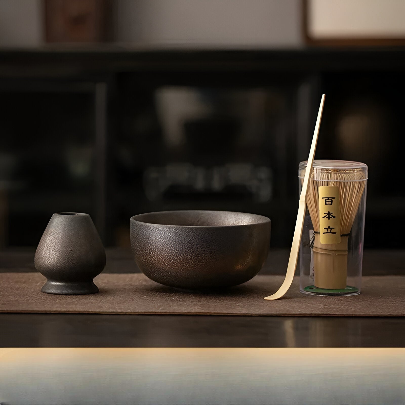 4-Piece Matcha Tea Set with Bamboo Whisk | Ideal for Traditional Tea Ceremony