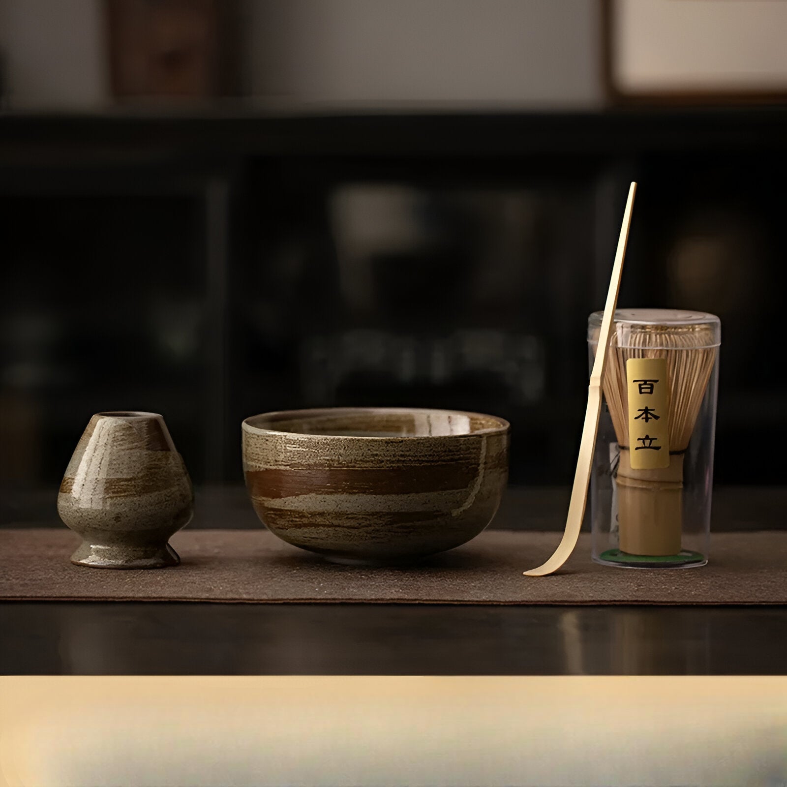 4-Piece Matcha Tea Set with Bamboo Whisk | Ideal for Traditional Tea Ceremony