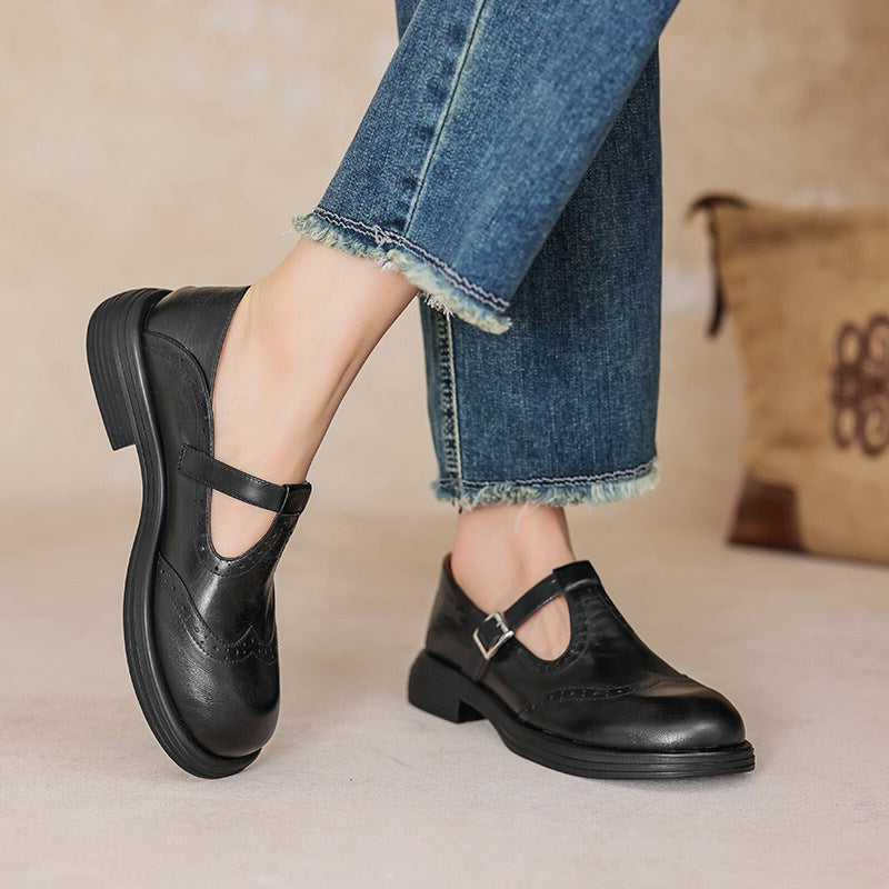 Women's Mary Jane Shoes with T-Strap | Wingtip