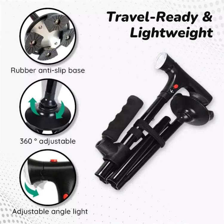 Versatile LED Folding Walking Cane