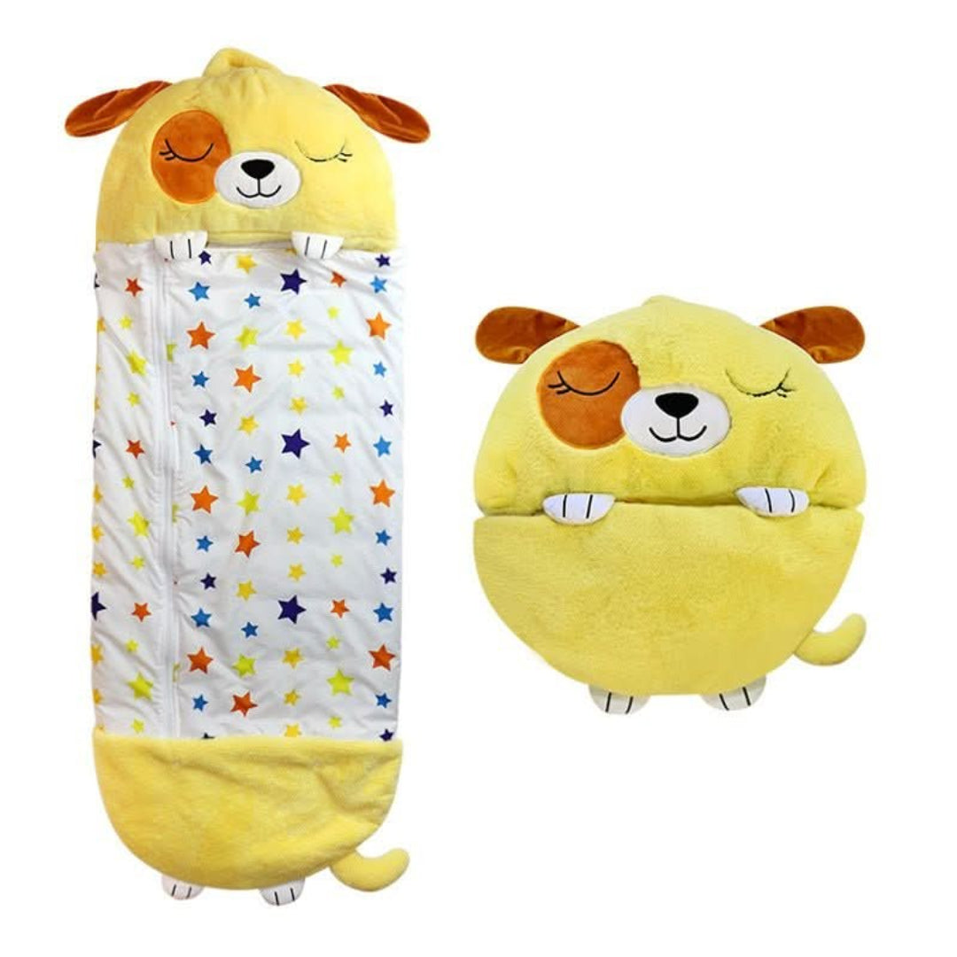 2-in-1 Plush Sleeping Bag with Cuddle Toy – Kids' Sleeping Bag