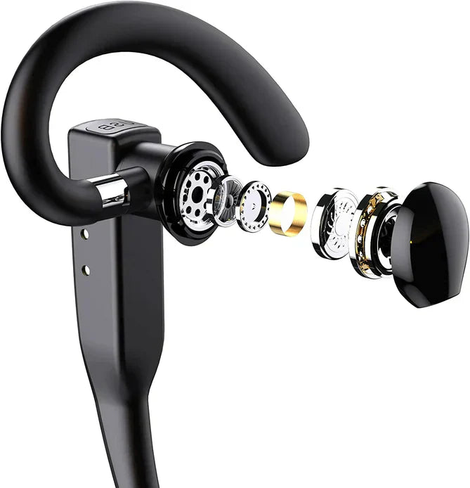 Dual Mic Wireless Bluetooth 5.1 Noise Cancelling Trucker Headset/Earpiece