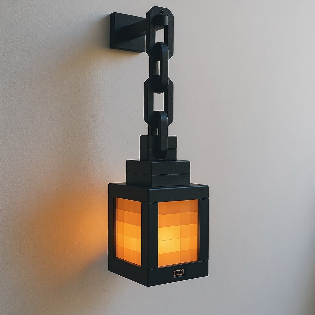 Wireless Table Lamp | Nightstand Light | Indoor Wall Light | Pixel-Inspired Design