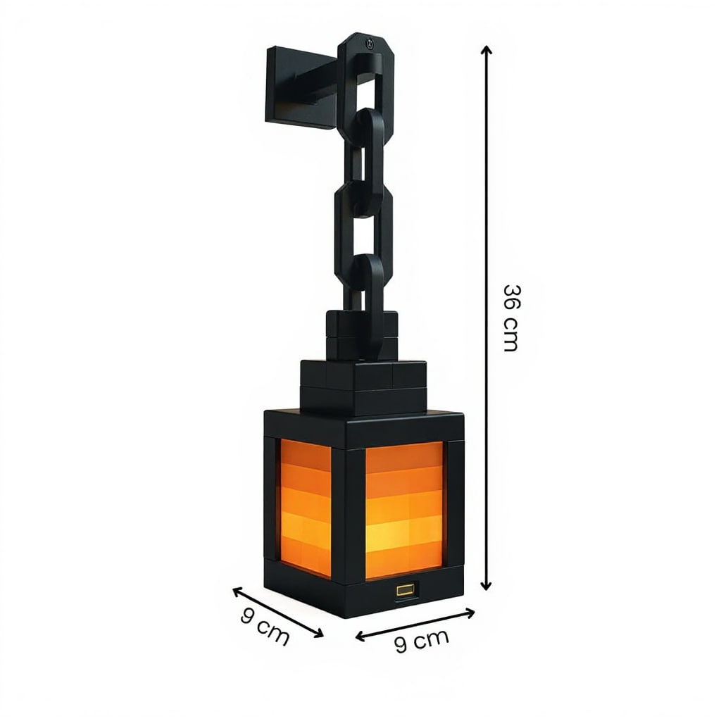 Wireless Table Lamp | Nightstand Light | Indoor Wall Light | Pixel-Inspired Design