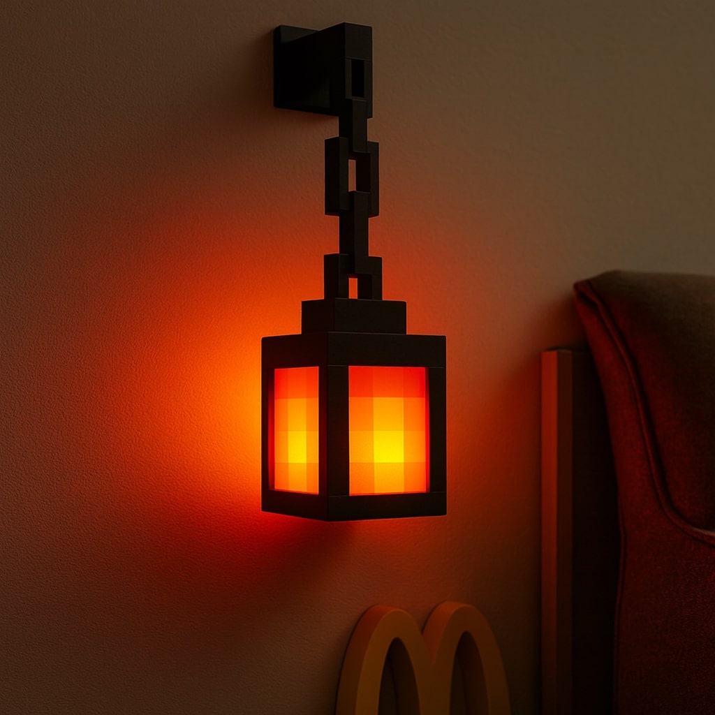 Wireless Table Lamp | Nightstand Light | Indoor Wall Light | Pixel-Inspired Design