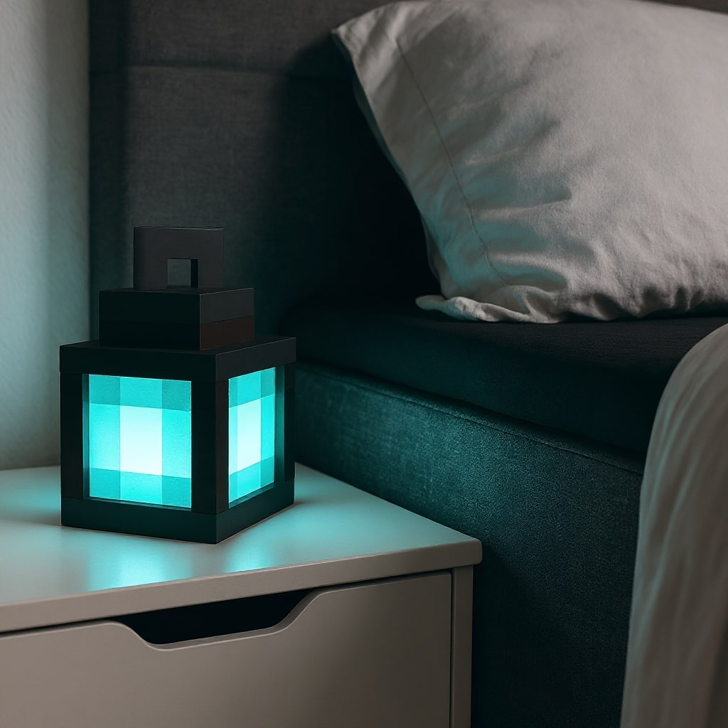 Wireless Table Lamp | Nightstand Light | Indoor Wall Light | Pixel-Inspired Design
