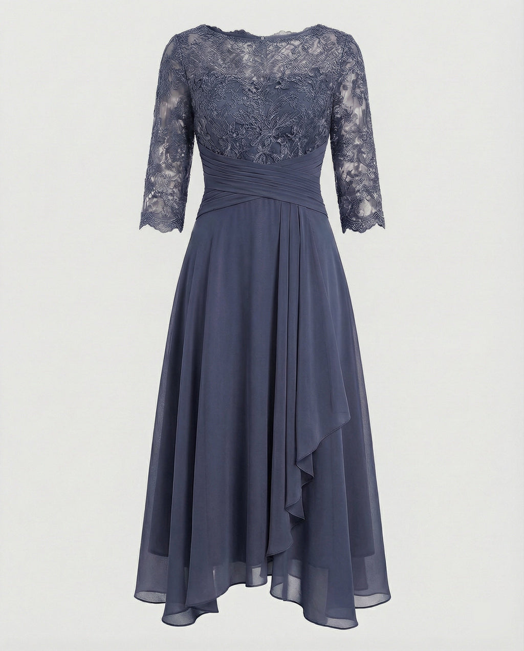 Women's Midi Evening Dress | 3/4 Sleeves