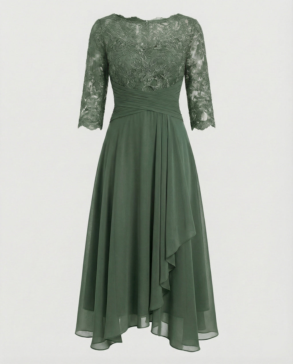 Women's Midi Evening Dress | 3/4 Sleeves