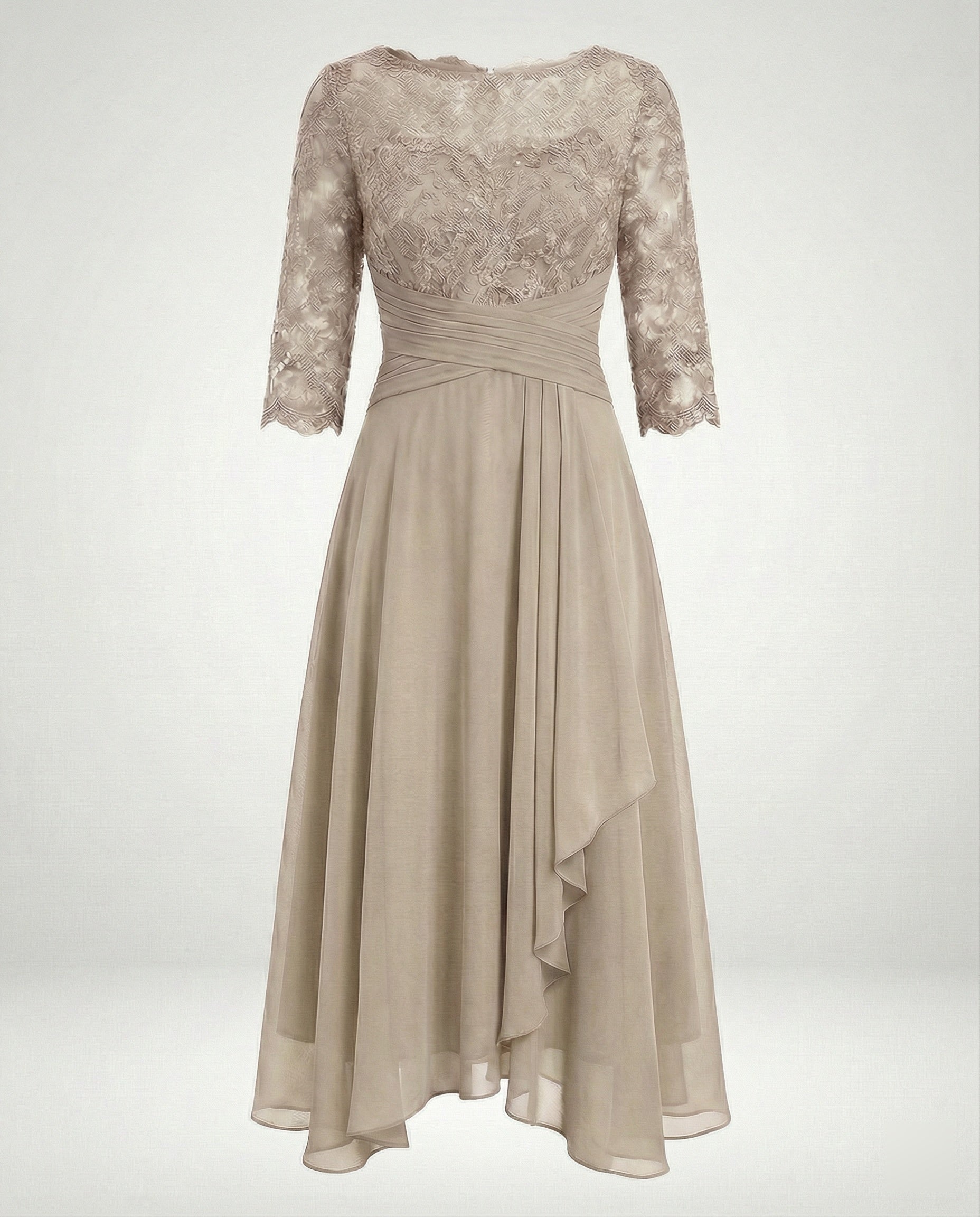 Women's Midi Evening Dress | 3/4 Sleeves