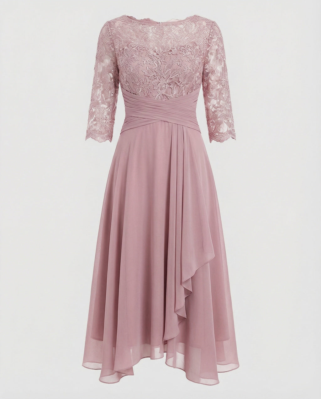Women's Midi Evening Dress | 3/4 Sleeves