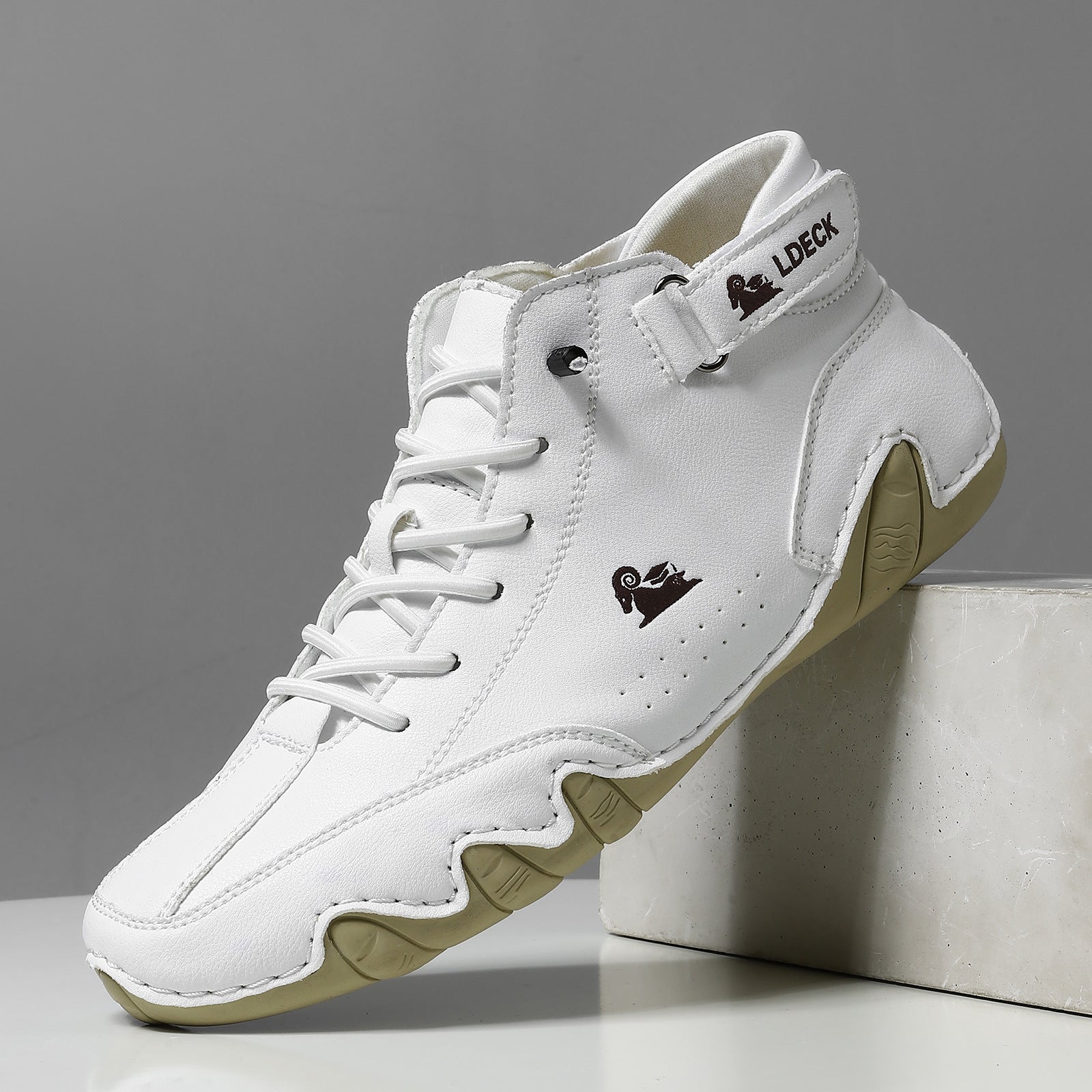 Men's High-Top Barefoot Shoes | Lacing and Velcro Closure