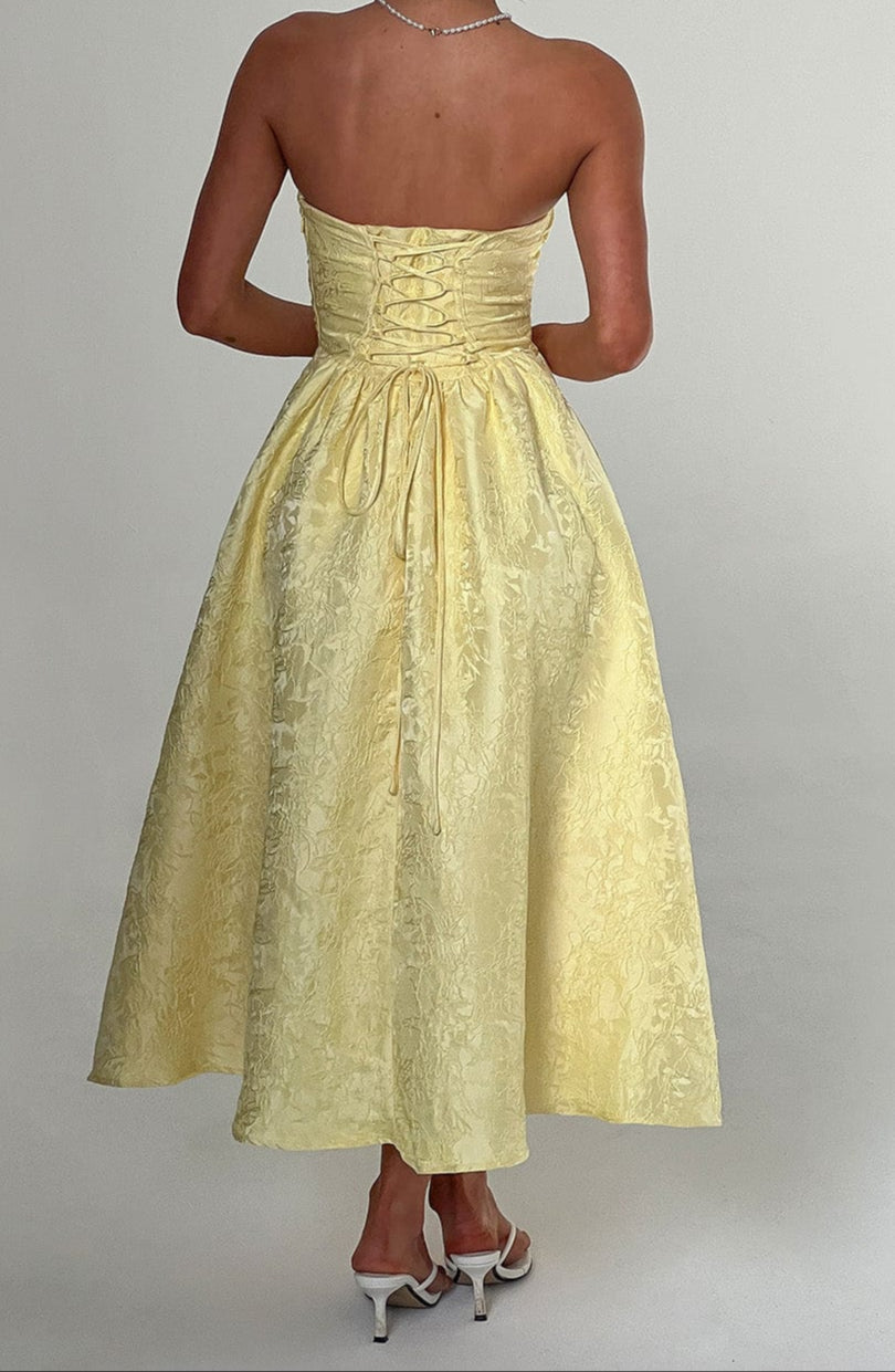 Emily Midi Dress - Lemon