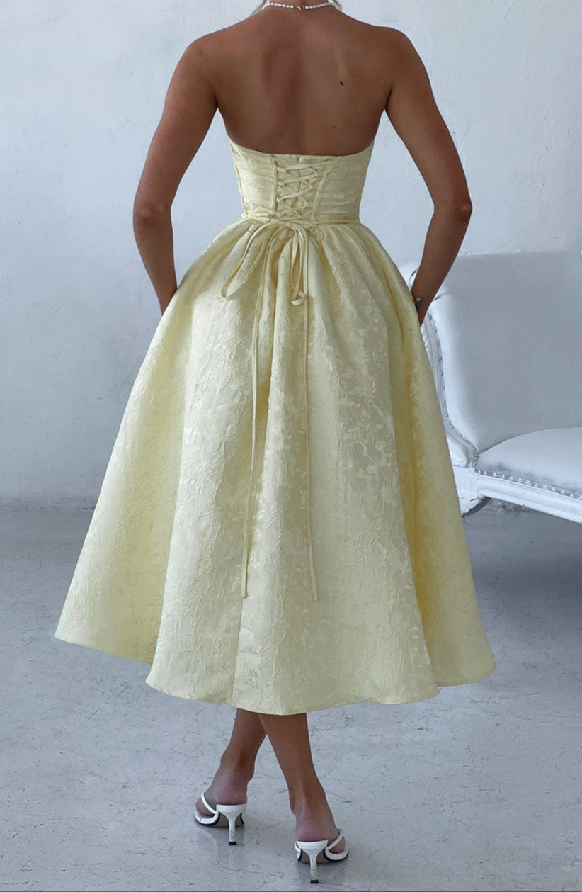 Emily Midi Dress - Lemon