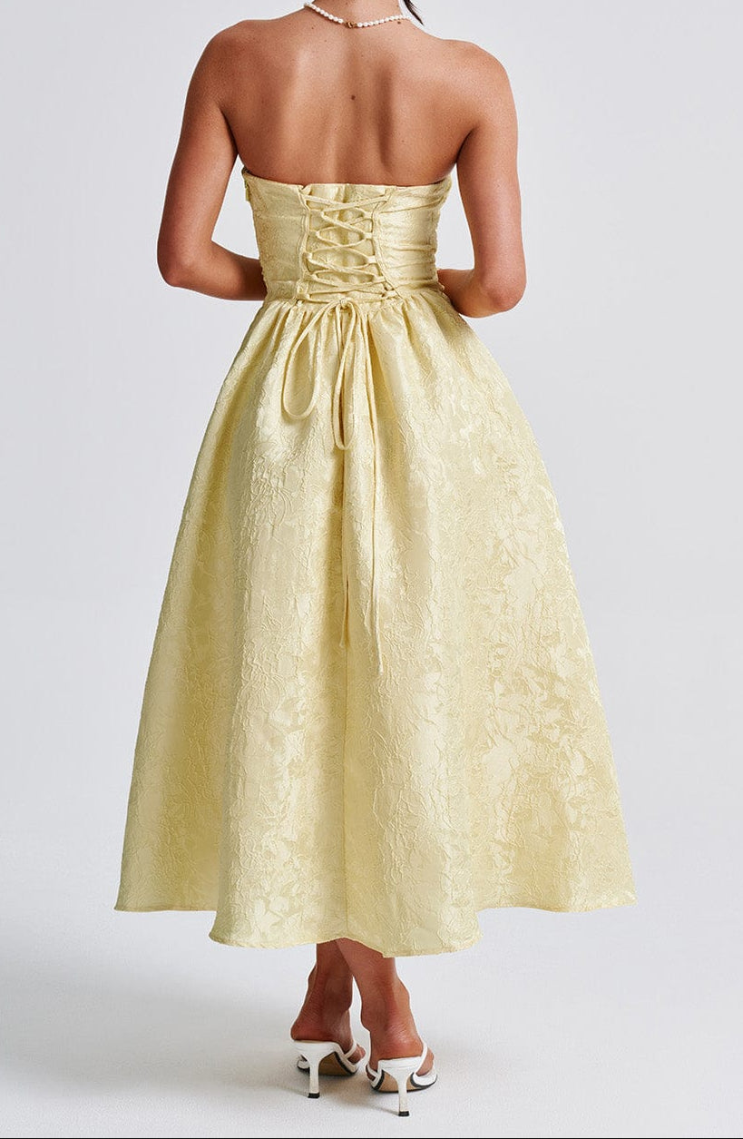 Emily Midi Dress - Lemon