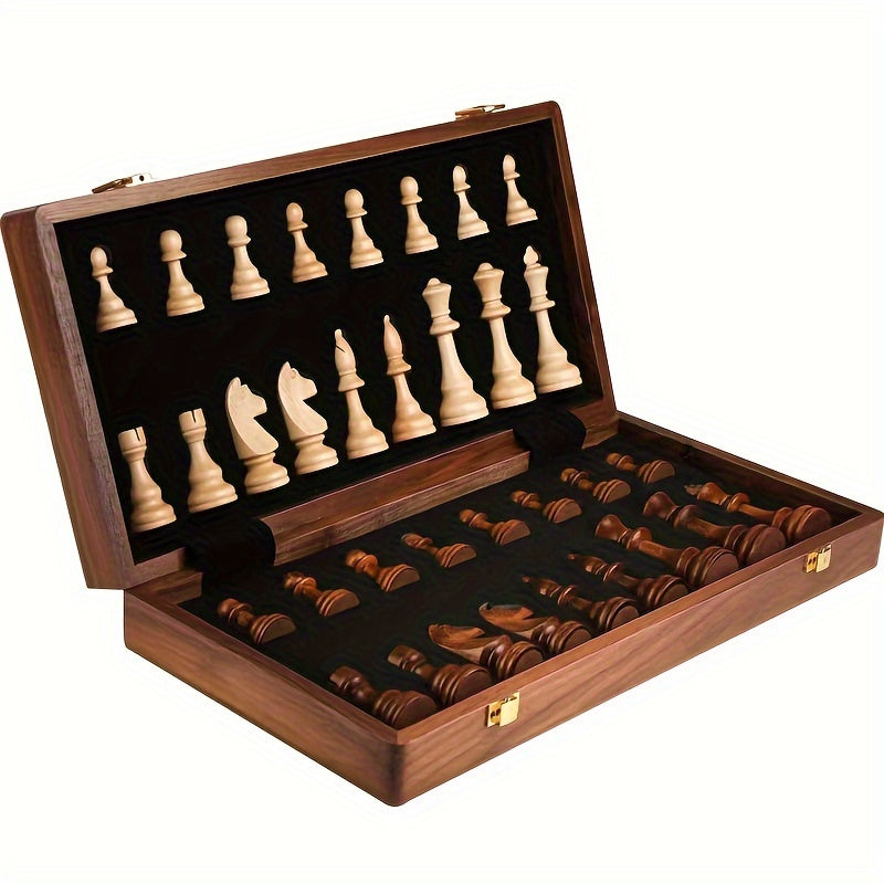 Wooden Chess Set | Chess Board with Pieces | Foldable & Portable