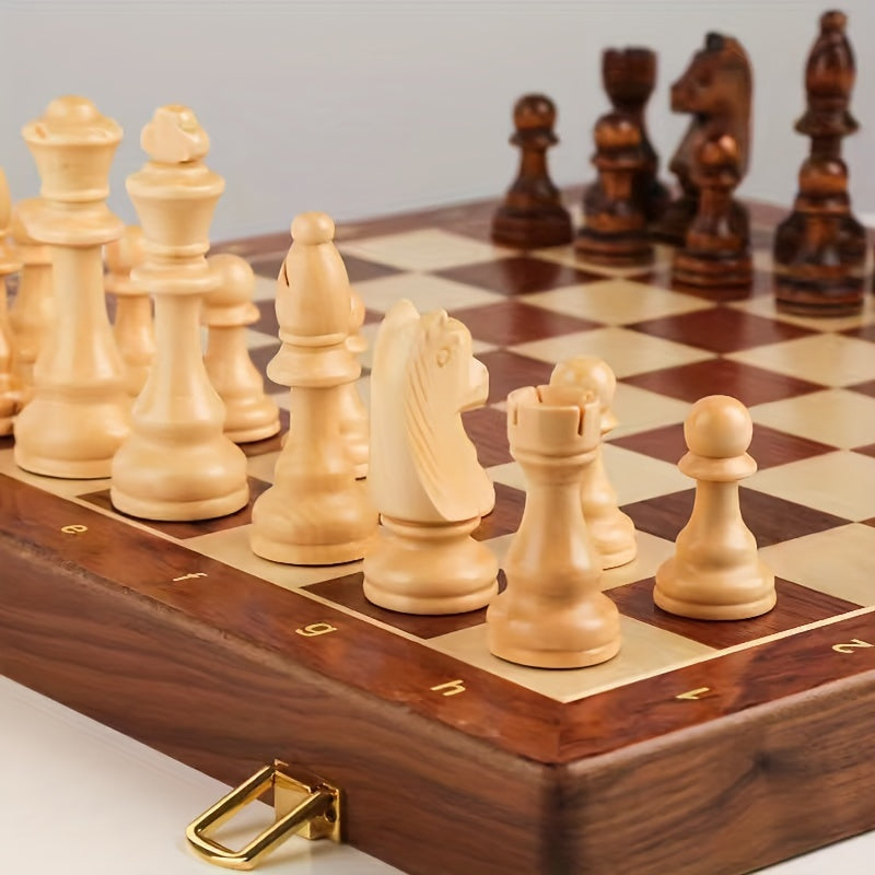 Wooden Chess Set | Chess Board with Pieces | Foldable & Portable
