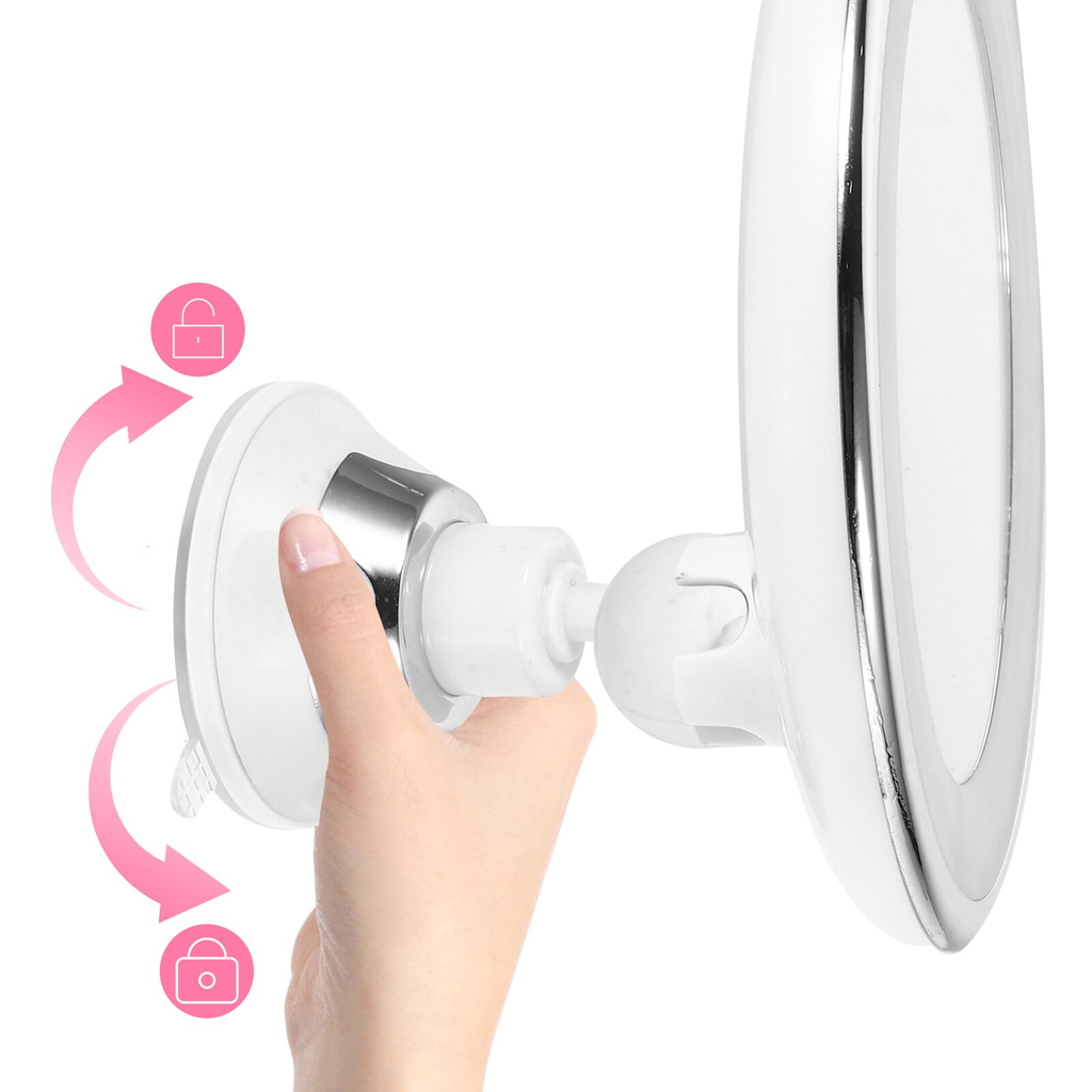 Illuminated LED Round Makeup Mirror with Light and 10x Magnification