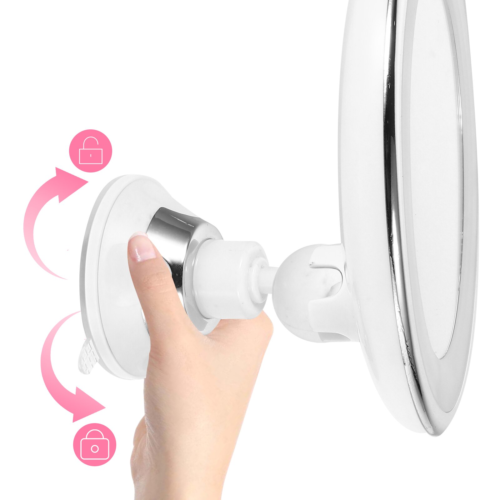 Illuminated LED Round Makeup Mirror with Light and 10x Magnification