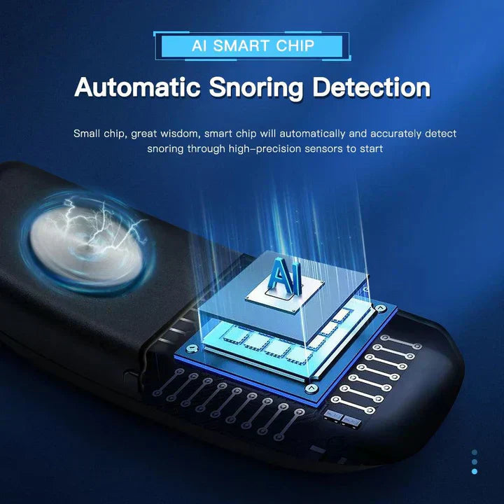 Portable Smart Anti-Snoring Device with EMS Pulse for Comfortable Sleep and Sleep Apnea Relief - USB Rechargeable