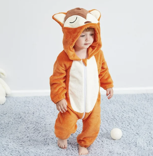 Baby Romper | Fleece Overall | Animal Onesie
