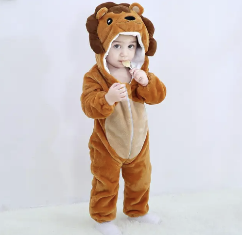 Baby Romper | Fleece Overall | Animal Onesie
