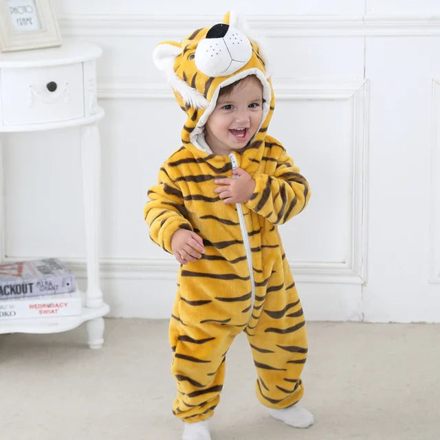 Baby Romper | Fleece Overall | Animal Onesie