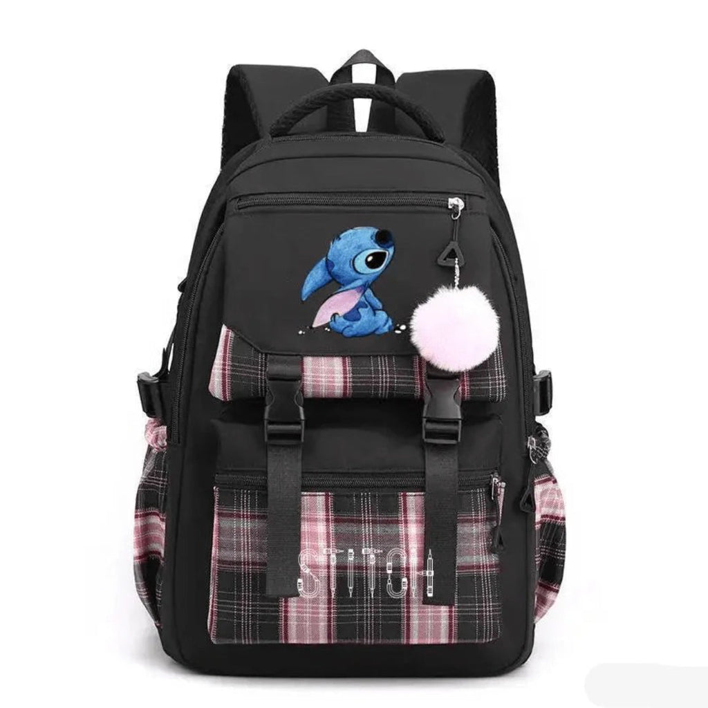 Spacious School Backpack with Stitch Design