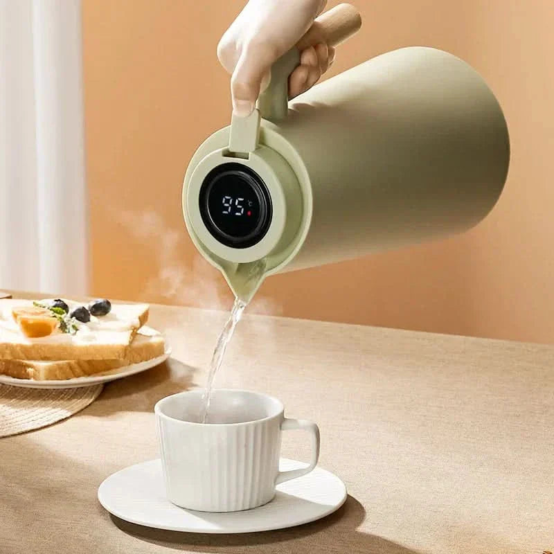 Thermal Carafe with Temperature Display | 1 Liter Insulated Jug for Coffee & Tea