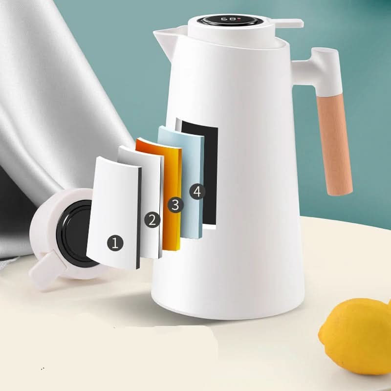 Thermal Carafe with Temperature Display | 1 Liter Insulated Jug for Coffee & Tea