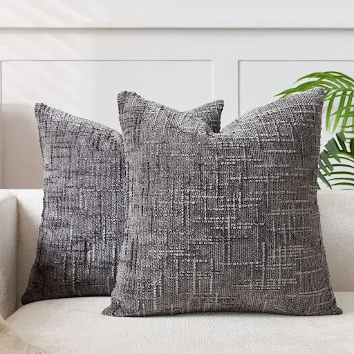 Chenille Decorative Cushion with Bamboo Texture in Solid Color for Sofa and Bedroom