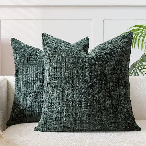 Chenille Decorative Cushion with Bamboo Texture in Solid Color for Sofa and Bedroom