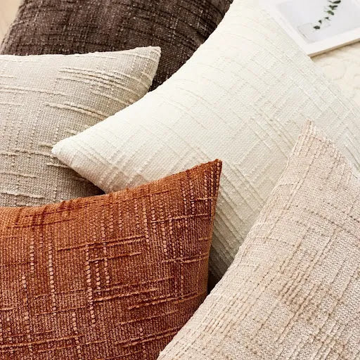 Chenille Decorative Cushion with Bamboo Texture in Solid Color for Sofa and Bedroom