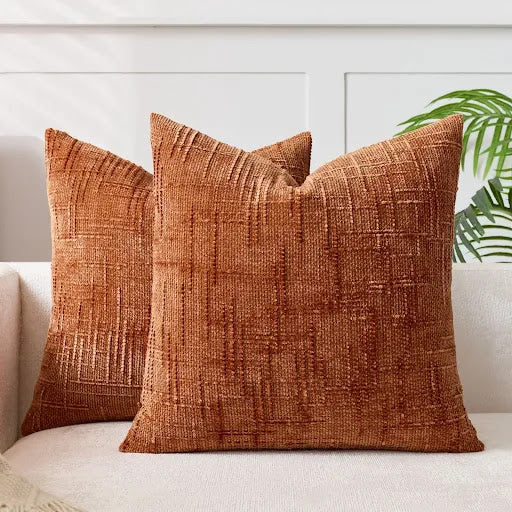 Chenille Decorative Cushion with Bamboo Texture in Solid Color for Sofa and Bedroom