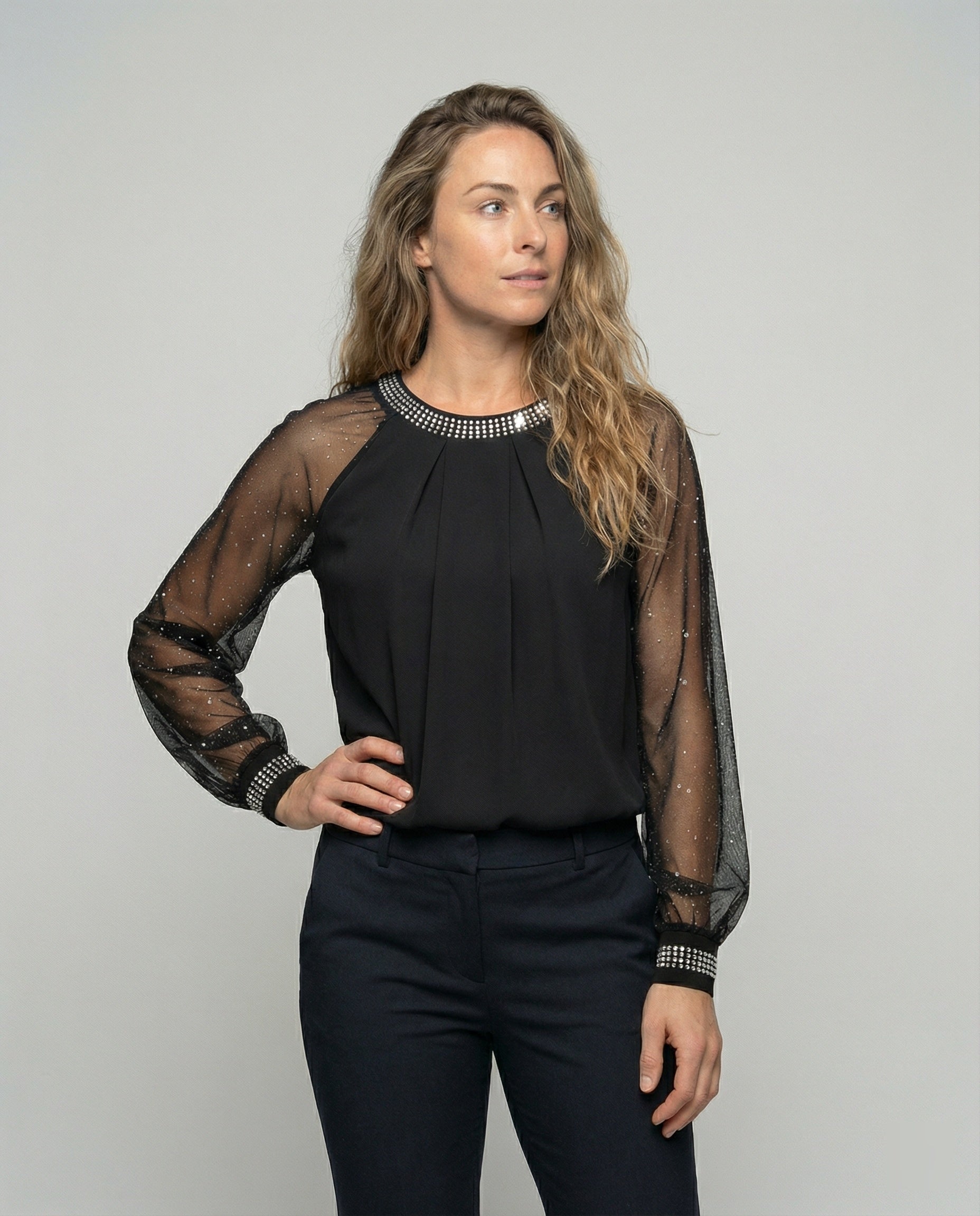 Women's Black Dressy Blouse | Long Sleeve
