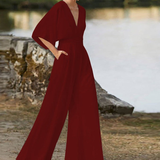 Women's Elegant Jumpsuit | V-Neck